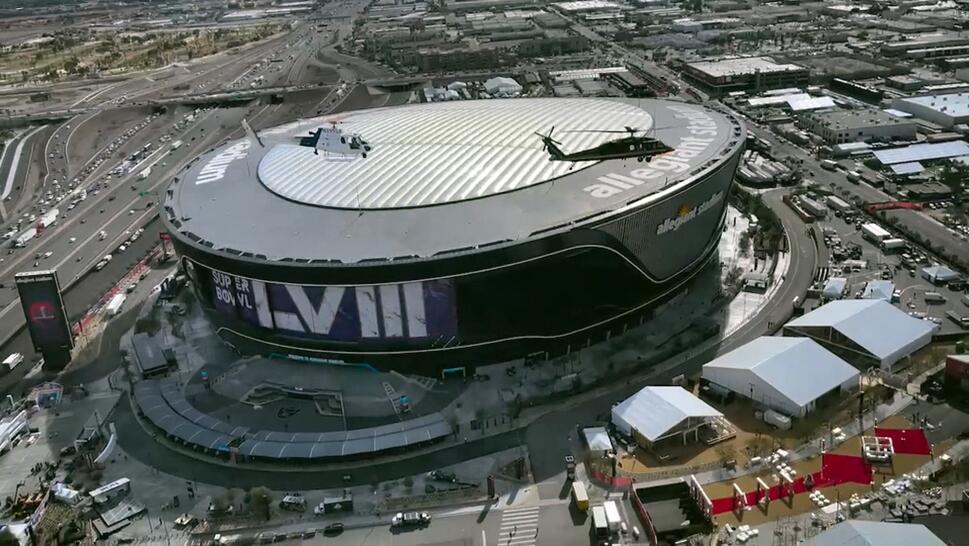 Homeland Security Patrols Super Bowl Stadium From the Sky