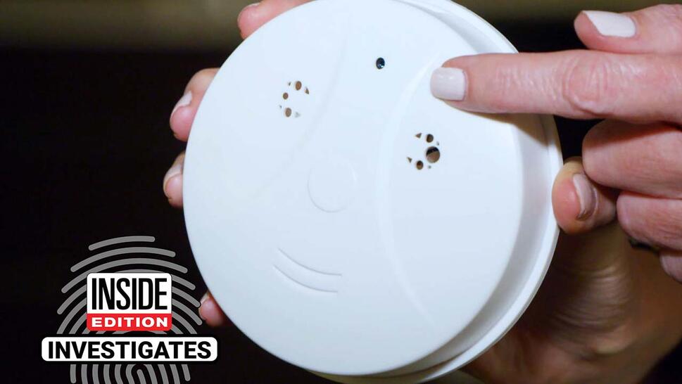 Hidden camera inside a smoke detector. 